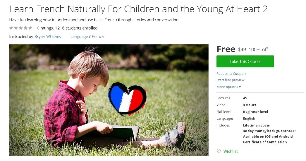 Free Udemy Course on Learn French Naturally For Children and the Young At Heart 2