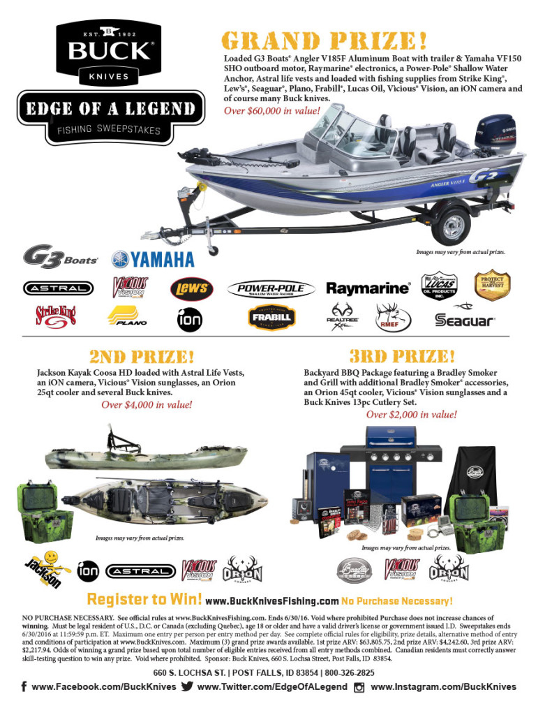 Buck Knives Edge of a Legend Fishing Sweepstakes