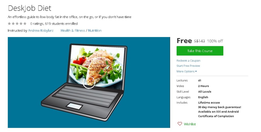 FREE Udemy Course on DeskJob Diet