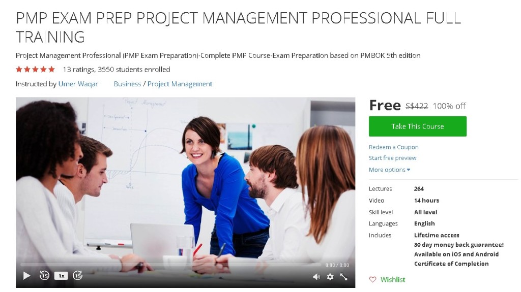 FREE Udemy Course on PMP EXAM PREP PROJECT MANAGEMENT PROFESSIONAL FULL TRAINING