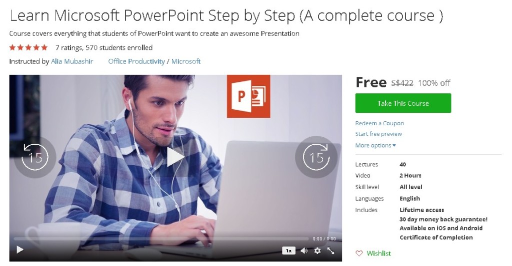 Free Udemy Course on Learn Microsoft PowerPoint Step by Step (A complete course )