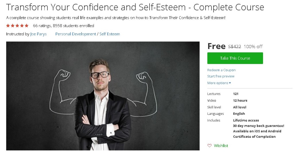 Free Udemy Course on Transform Your Confidence and Self-Esteem - Complete Course