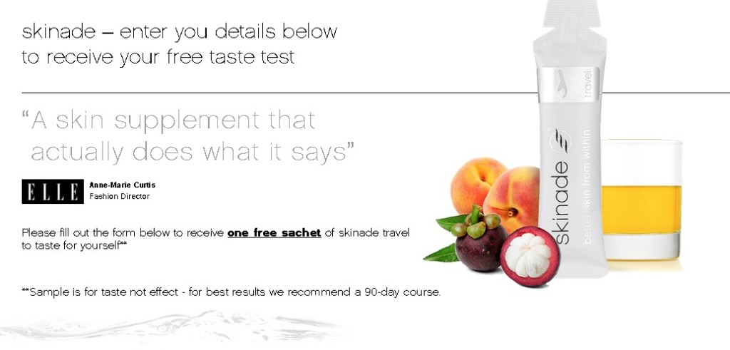 Receive one free sachet of skinade travel to taste for yourself