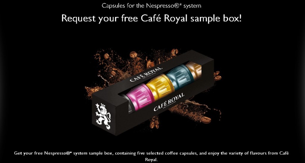 Request your free Café Royal sample box at Cafe Royal