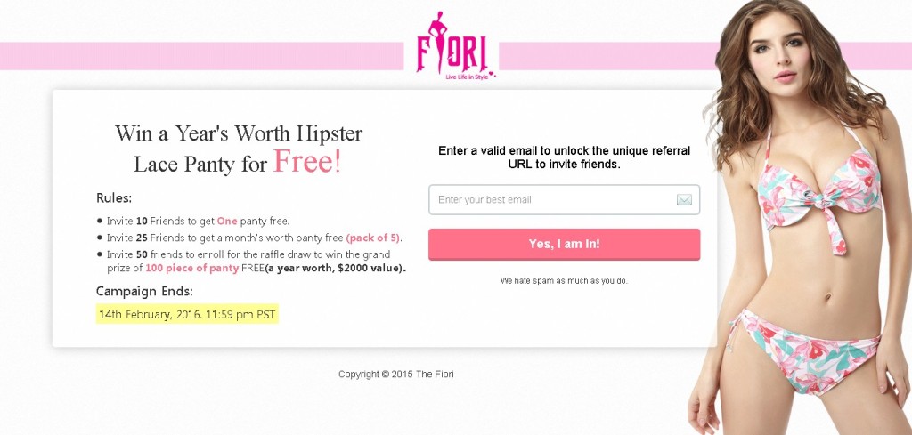 Win a Year's Worth Hipster Lace Panty for Free at Fiori