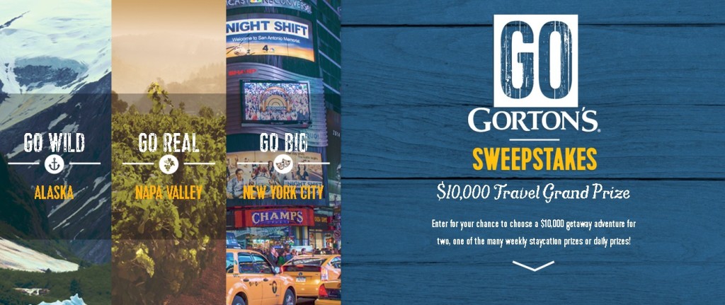 Win the Go Gorton’s Daily and Weekly Prize Sweepstakes $10,000 Travel Grand Prize