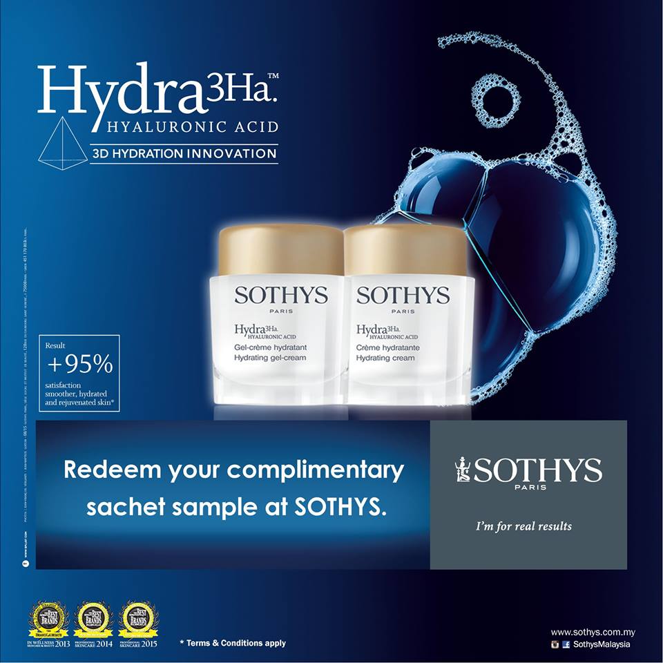 FREE SAMPLES Sothys latest Hydration Innovation, Hydra3Ha