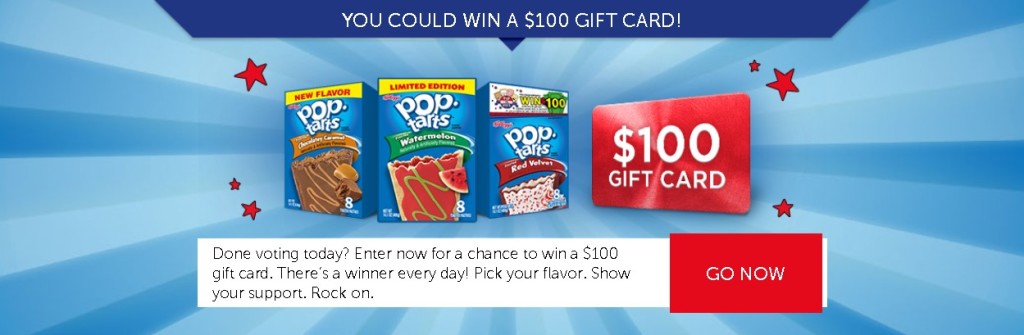 KELLOGG’S™ POP-TARTS™ POP THE VOTE™ ONLINE SWEEPSTAKES- WIN $100 GIFT CARD