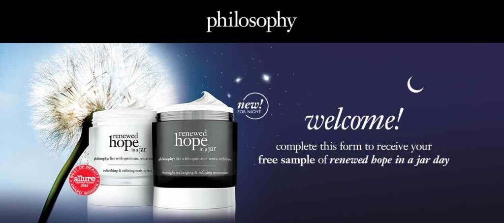 Free Sample of Renewed Hope in a Jar Day at Philosophy