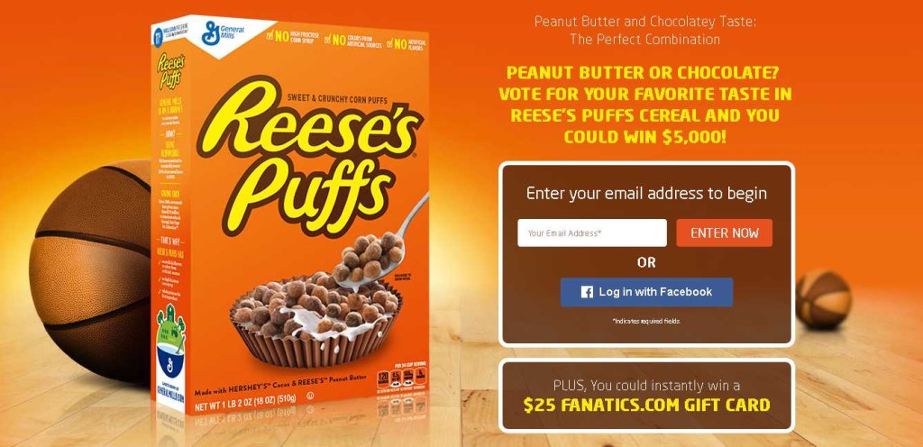 REESE’S PUFFS GAME DAY SWEEPSTAKES AND INSTANT WIN GAME