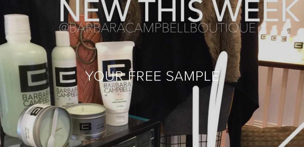 Get your free sample at Barbara Campbell NYC
