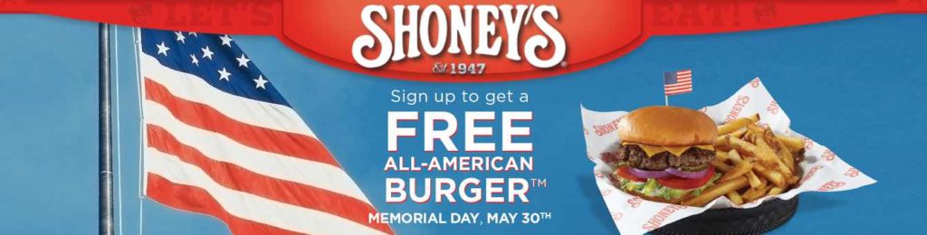 FREE ALL-AMERICAN BURGER™ to all active-duty and veterans of the military on Memorial Day