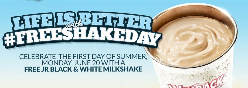 Free Jr Black & White Milkshake at Wayback Burgers