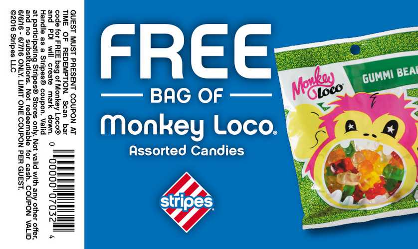 #Free Monkey Loco Gummi Bears at Stripes