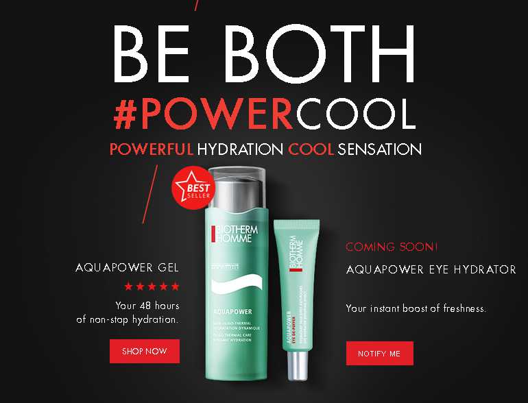 Get your free sample of aquapower at Biotherm USA