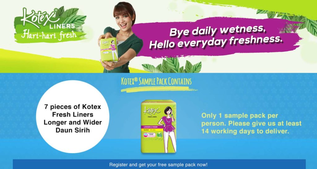 #Free Kotex Sample Pack- 7 Pieces of Kotex Fresh Liners