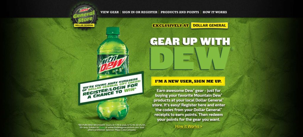 DEW GENERAL INSTANT WIN GAME