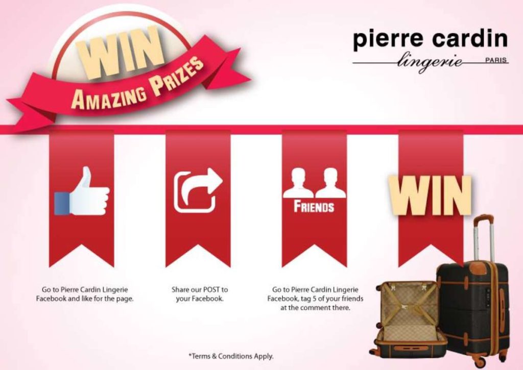 HANDCARRY LUGGAGE GIVE AWAY FOR #FREE AT PIERRE CARDIN LINGERIE MALAYSIA