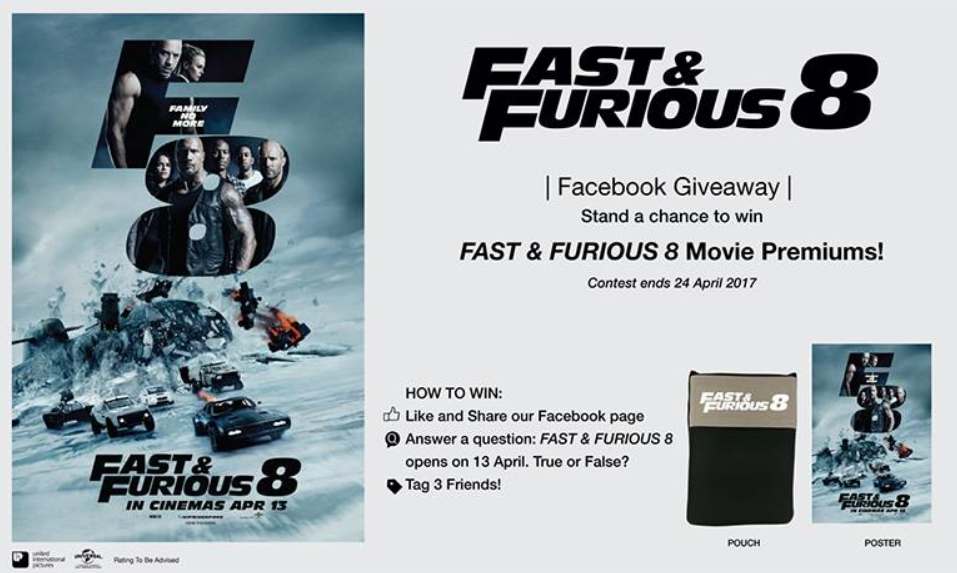 Fast Furious 8 Archives Giftout Free Giveaways Singapore Malaysia Usa Korea Worldwide